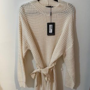 Belted Knit Jumper Dress